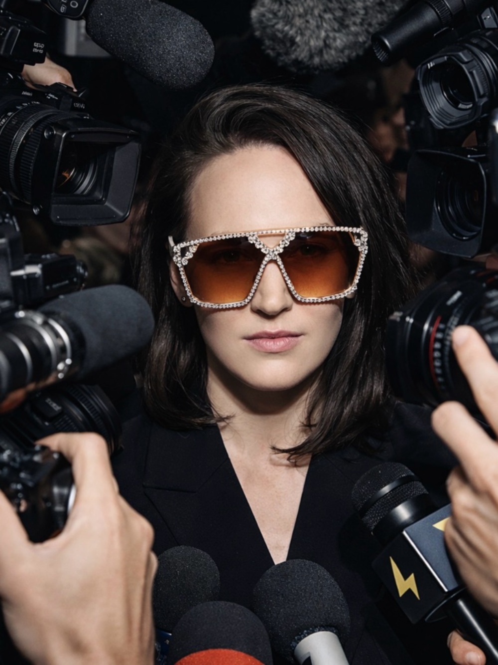 J42. Circle and Stone Set - Necklace and Bracelet Set - 18K Gold Plated